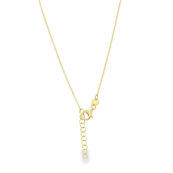 9ct Yellow Gold Round Disc Pendant & Necklace - 17" - 2.0g