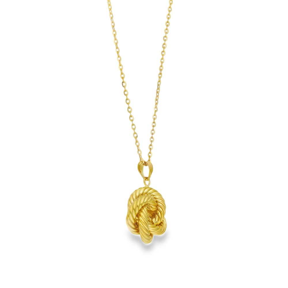 9ct Yellow Gold Knot Pendant & Necklace - 18" - 2.6g
