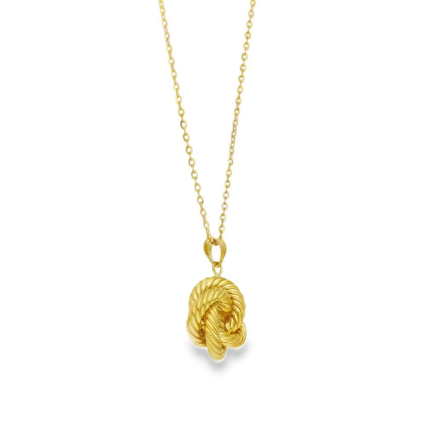 9ct Yellow Gold Knot Pendant & Necklace - 18" - 2.6g