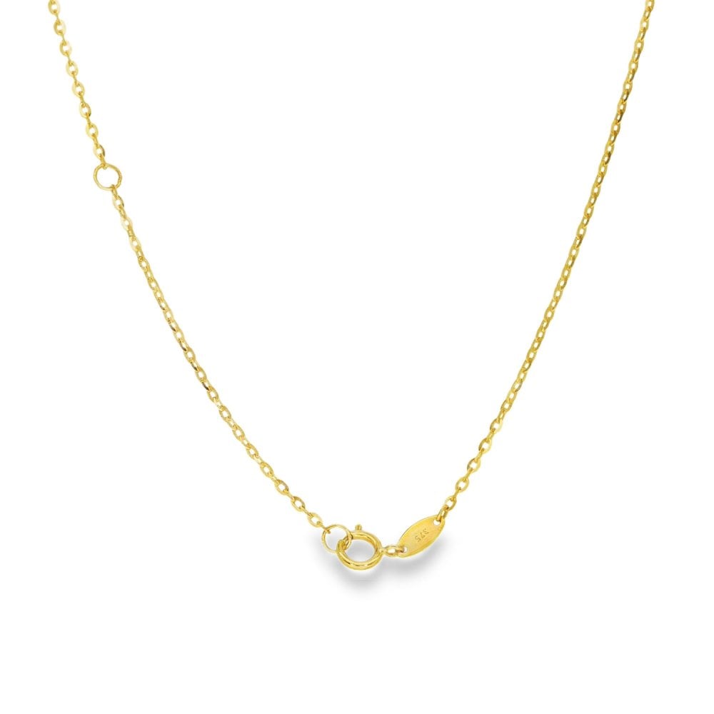 9ct White & Yellow Gold Double Round Open Pendant & Necklace
