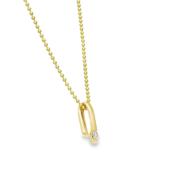 18ct Yellow Gold Diamond Pendant & Necklace - 20" - 13.9g