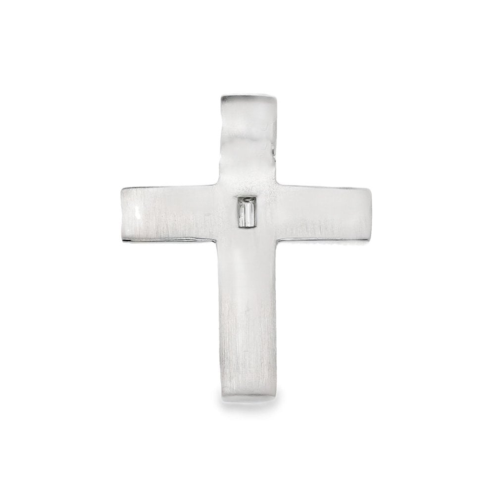 18ct White Gold Diamond Cross Pendant - 21x27mm - 0.13ct