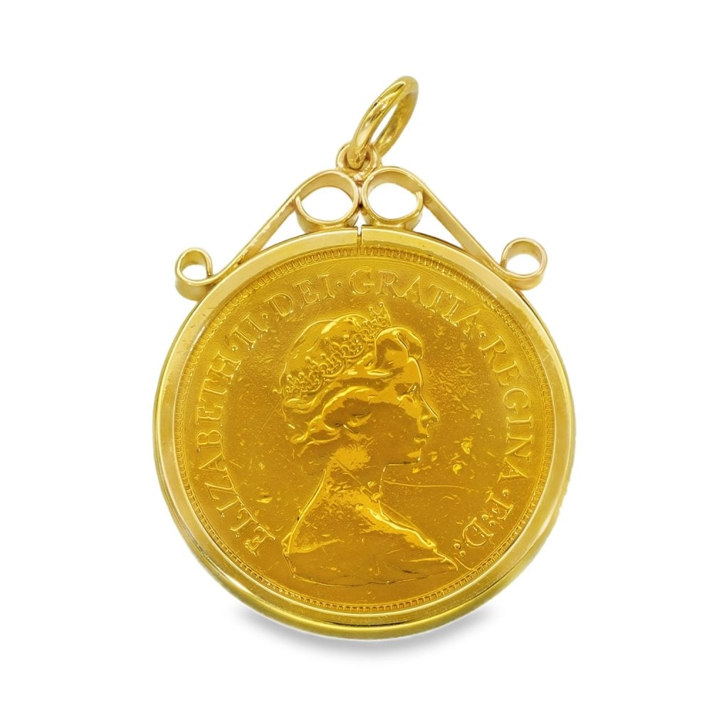 1979 Yellow Gold Full Sovereign Coin Pendant - 23x28x2.5mm -9.5g