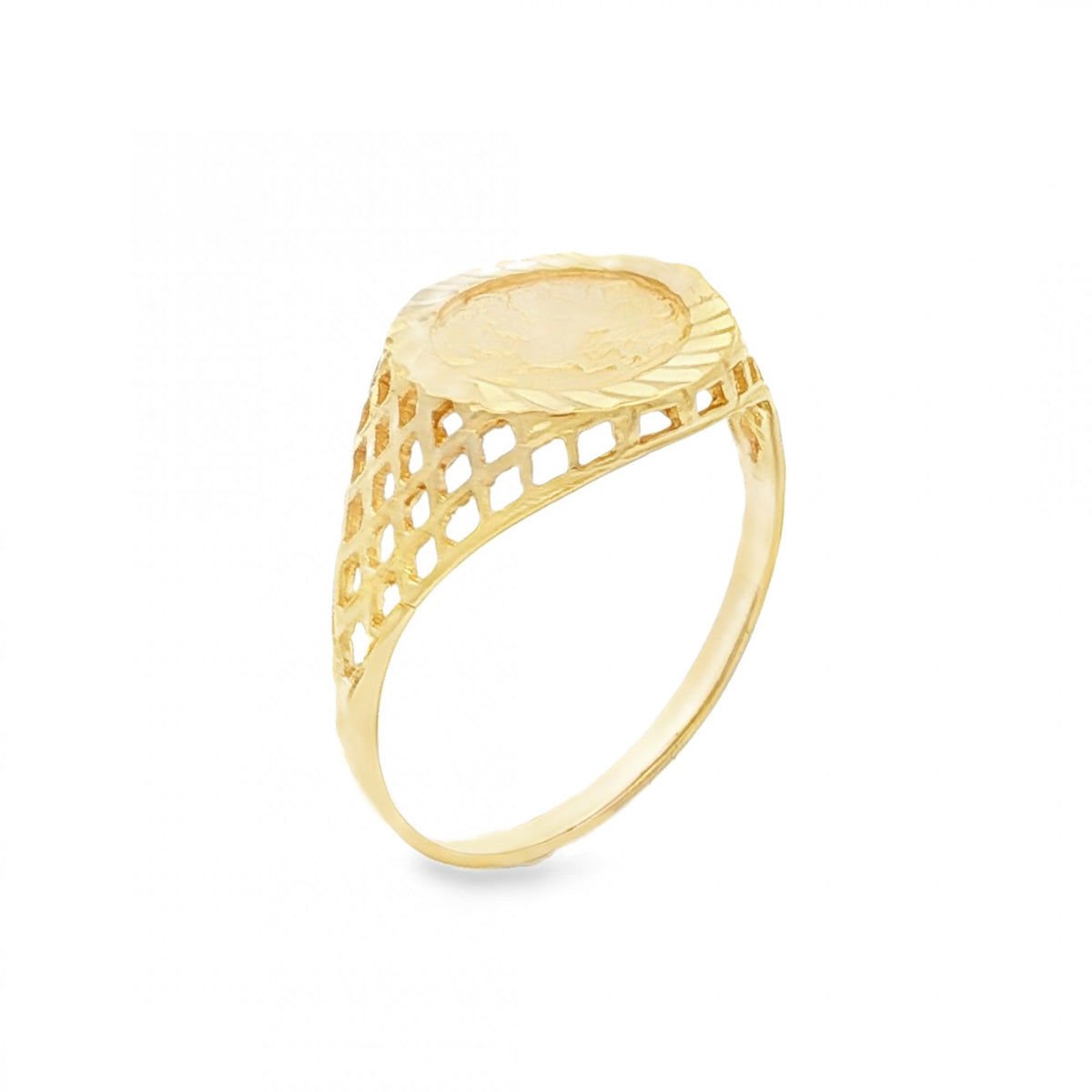 9ct Yellow Gold Mounted St. George Ring - Size P - 1.5g