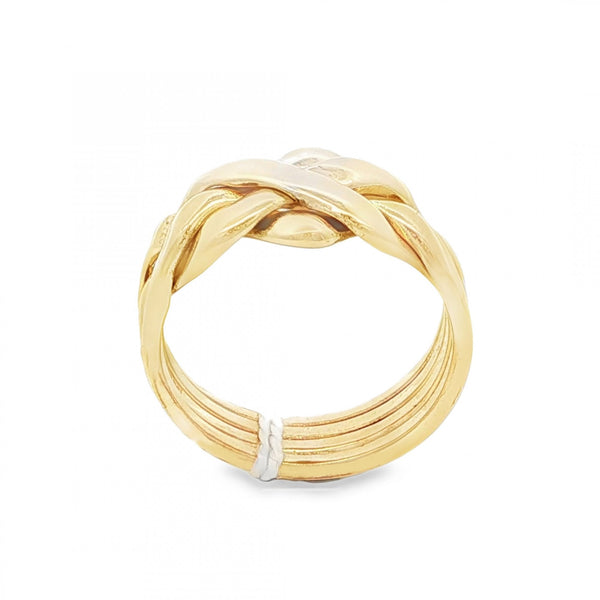 9ct Yellow Gold Puzzle Ring - Size N - 10mm