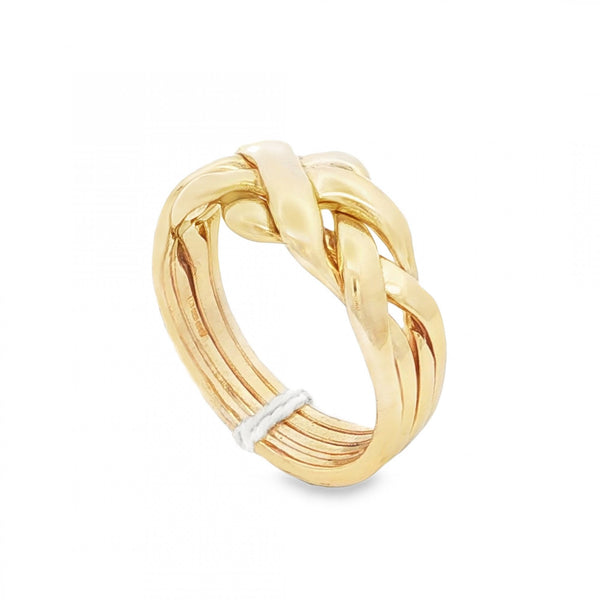9ct Yellow Gold Puzzle Ring - Size N - 10mm