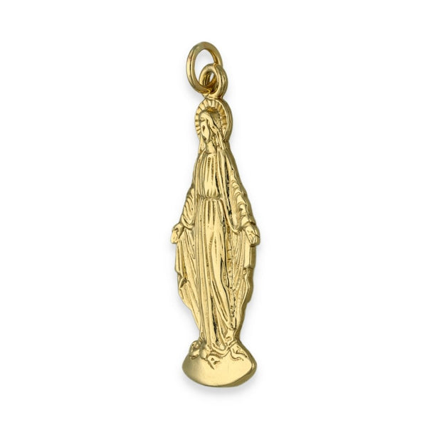 9ct Yellow Gold Mary Pendant - 15x38x2mm - 4.4g