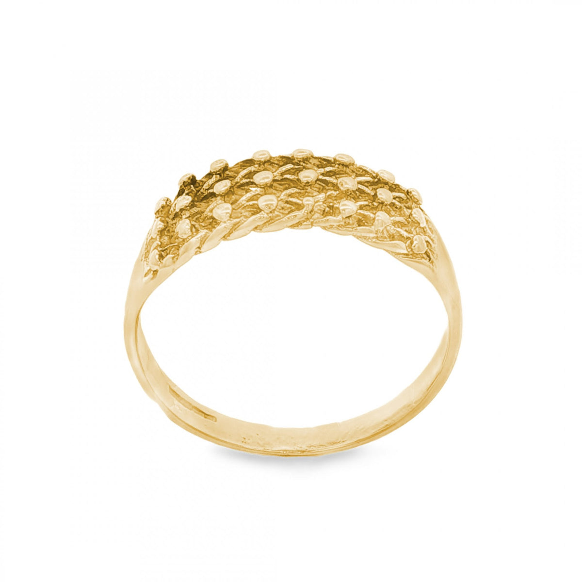9ct Yellow Gold Shot Ring - Size T - 7mm