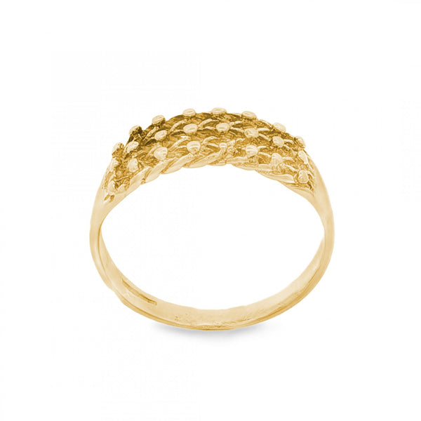9ct Yellow Gold Shot Ring - Size T - 7mm