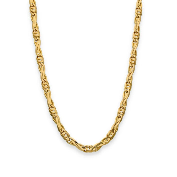 18ct Yellow Gold Alternating Fancy-Link Chain - 19" - 20.4g
