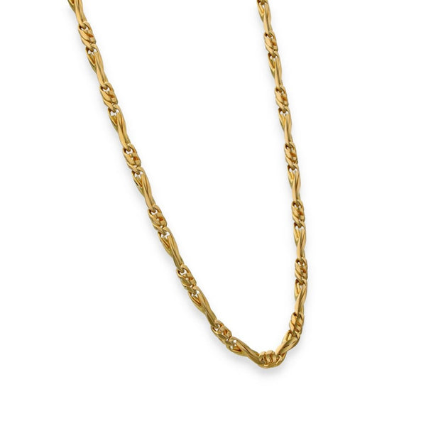 18ct Yellow Gold Alternating Fancy-Link Chain - 19" - 20.4g