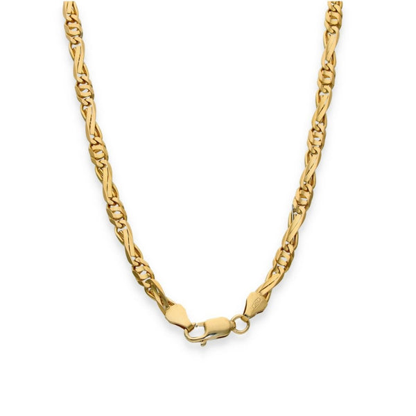18ct Yellow Gold Alternating Fancy-Link Chain - 19" - 20.4g