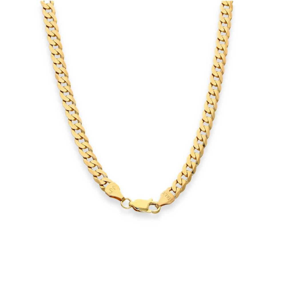 9ct Yellow Gold Flat Curb Chain - 20" - 14.9g