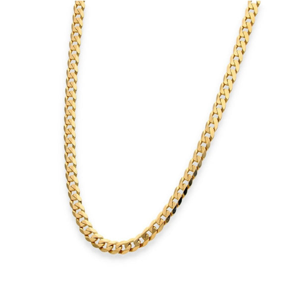 9ct Yellow Gold Flat Curb Chain - 20" - 14.9g