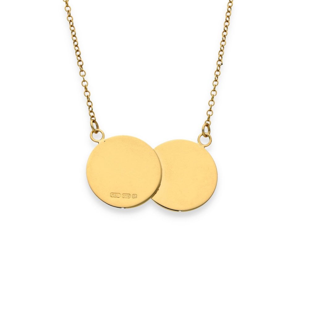 9ct Yellow Gold Double St. George Pendant & Necklace - 18" -6.1g