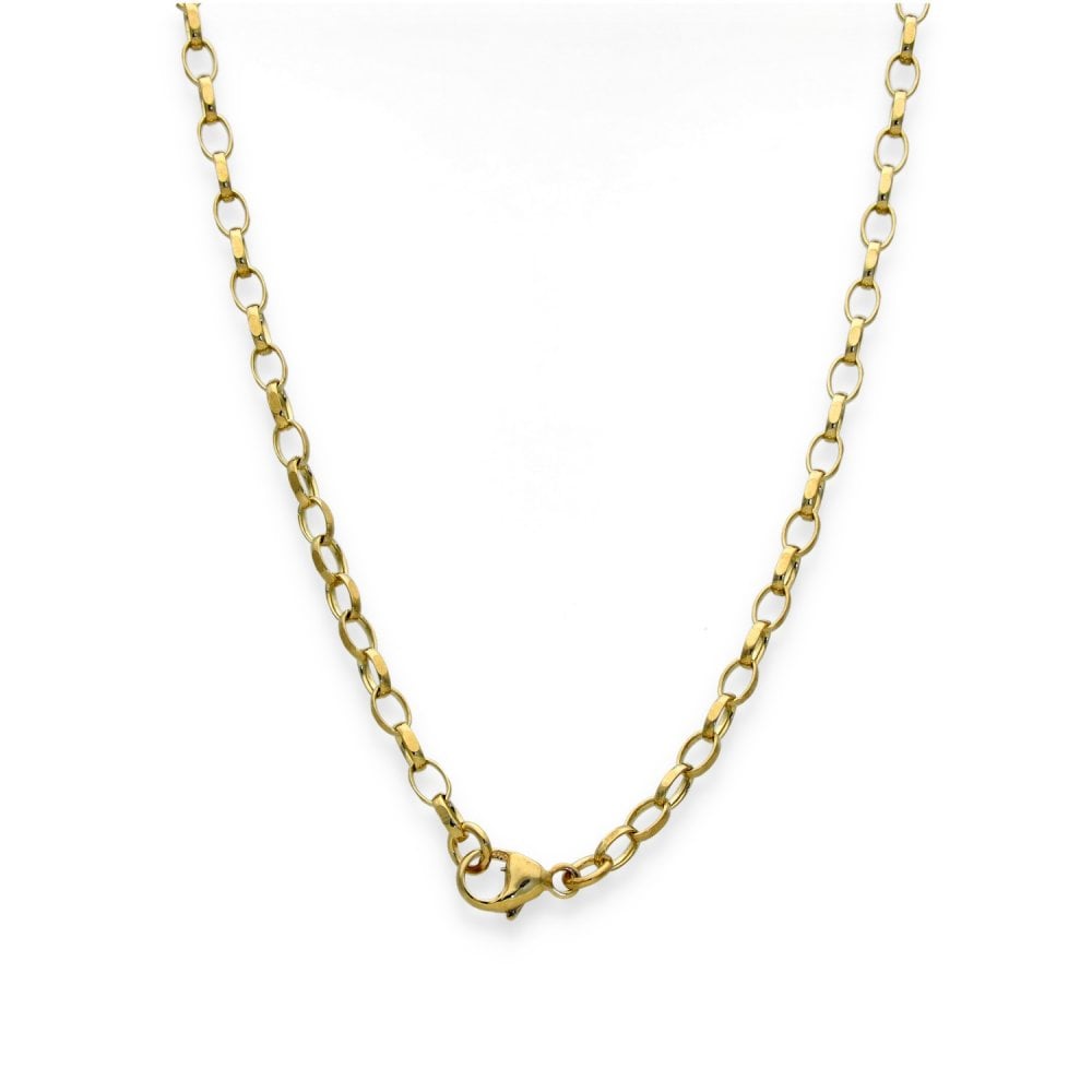 9ct Yellow Gold Cross Pendant & Belcher Chain - 19" - 9.2g