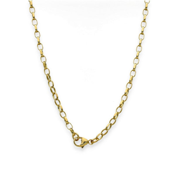9ct Yellow Gold Cross Pendant & Belcher Chain - 19" - 9.2g