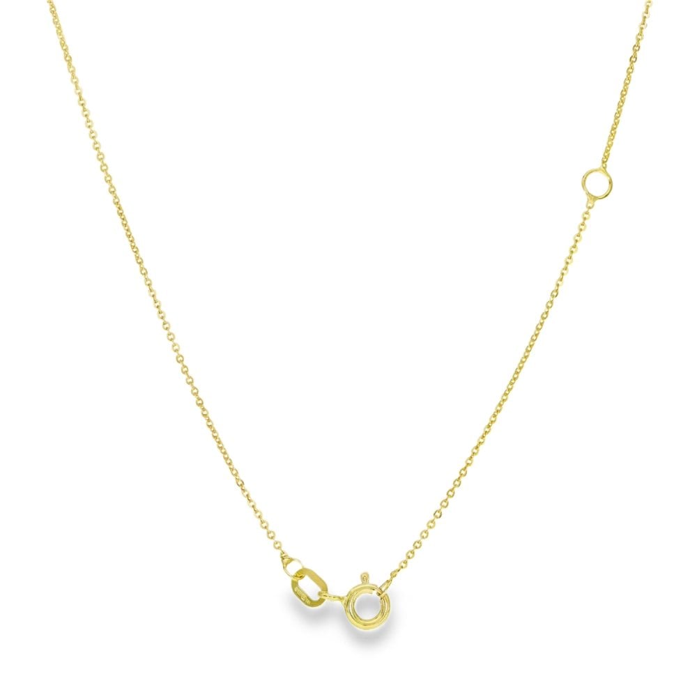 9ct Yellow Gold Feather Pendant & Necklace - 16/18" - 2.4g