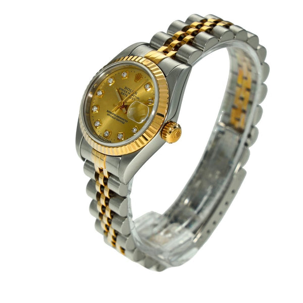 Lady-Datejust 69173 - Champagne Diamond Dial - 1998