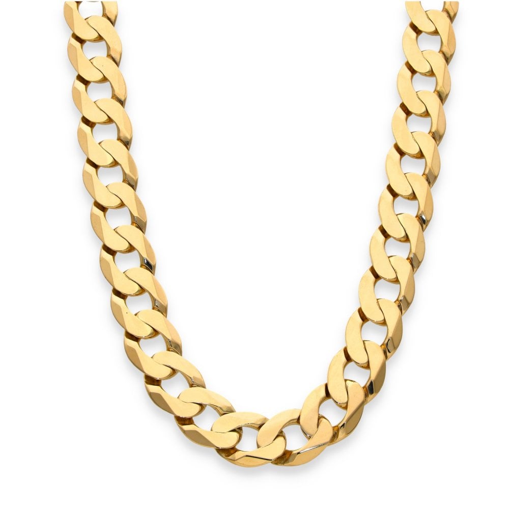 9ct Yellow Gold Heavy Curb Chain - 24" - 87.8g