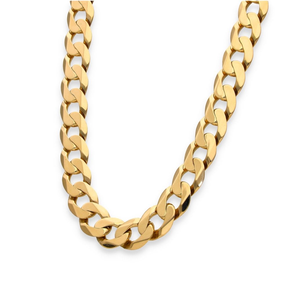 9ct Yellow Gold Heavy Curb Chain - 24" - 87.8g