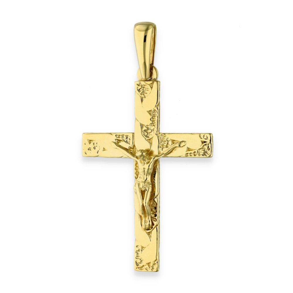 9ct Yellow Gold Crucifix Cross Pendant - 45x69x8mm - 22.5g