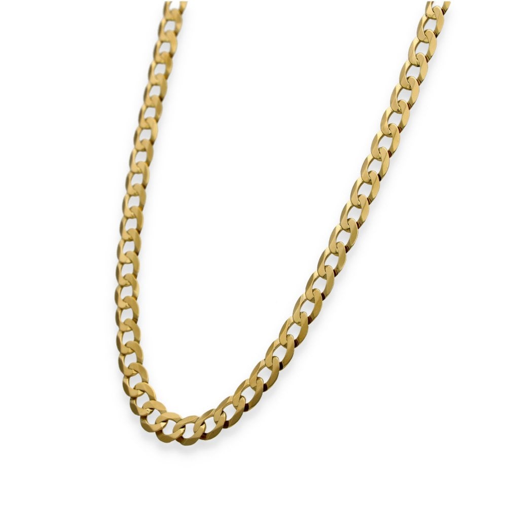 9ct Yellow Gold Flat Curb Chain - 20" - 14.8g