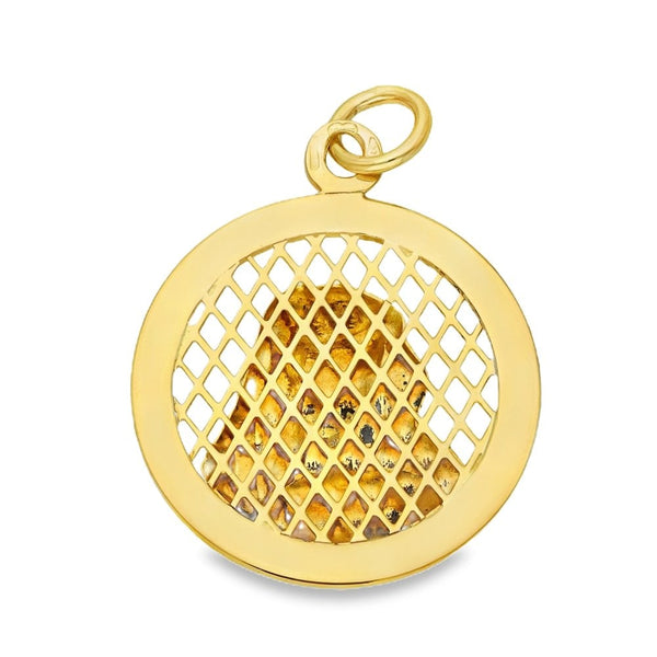 9ct Yellow Gold Open Round Madonna Medallion - 22x26x1.5mm -2.3g