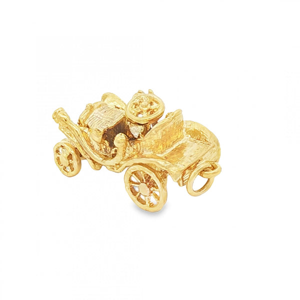 9ct Yellow Gold Vintage Car Charm - 25x13x13mm - 5.0g