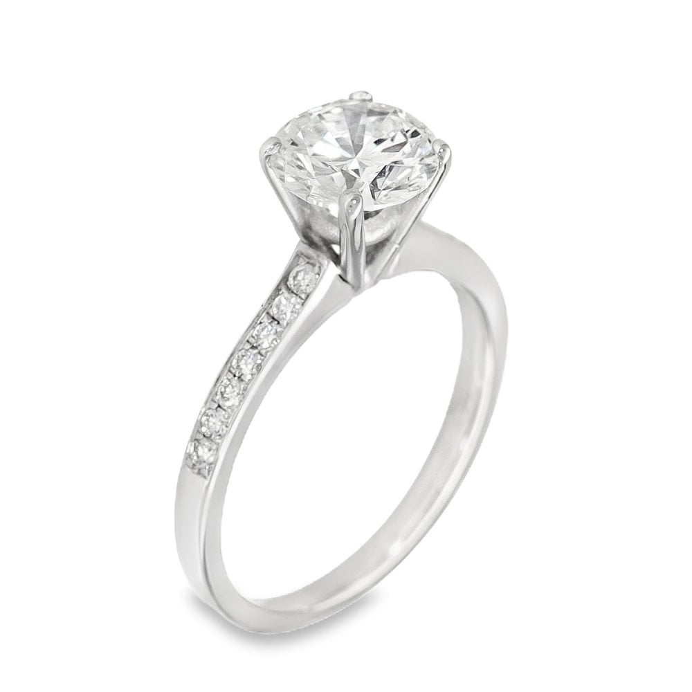 18ct White Gold Diamond Engagement Ring - Size M - 1.73ct