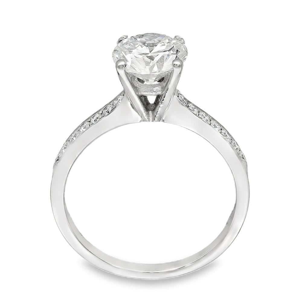 18ct White Gold Diamond Engagement Ring - Size M - 1.73ct