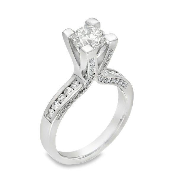 950 Platinum Certified Diamond Engagement Ring -Size L -1.58ct