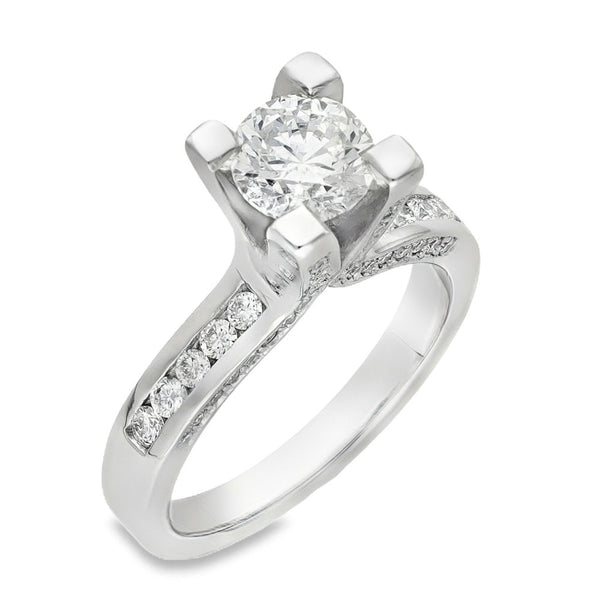 950 Platinum Certified Diamond Engagement Ring -Size L -1.58ct