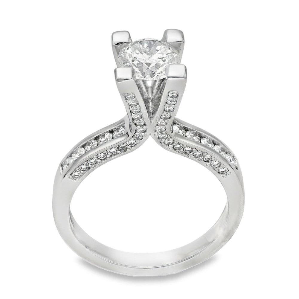 950 Platinum Certified Diamond Engagement Ring -Size L -1.58ct