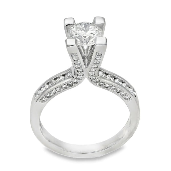 950 Platinum Certified Diamond Engagement Ring -Size L -1.58ct