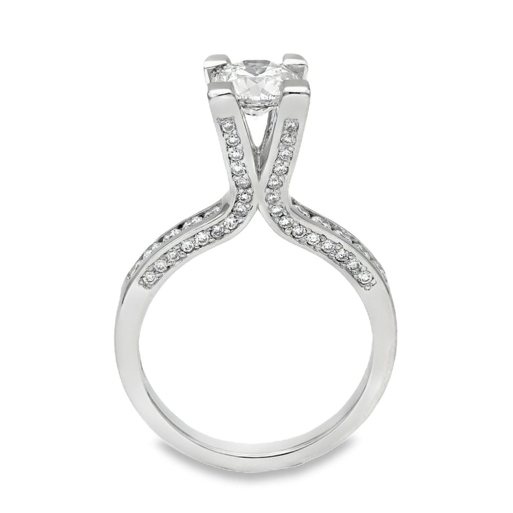 950 Platinum Certified Diamond Engagement Ring -Size L -1.58ct