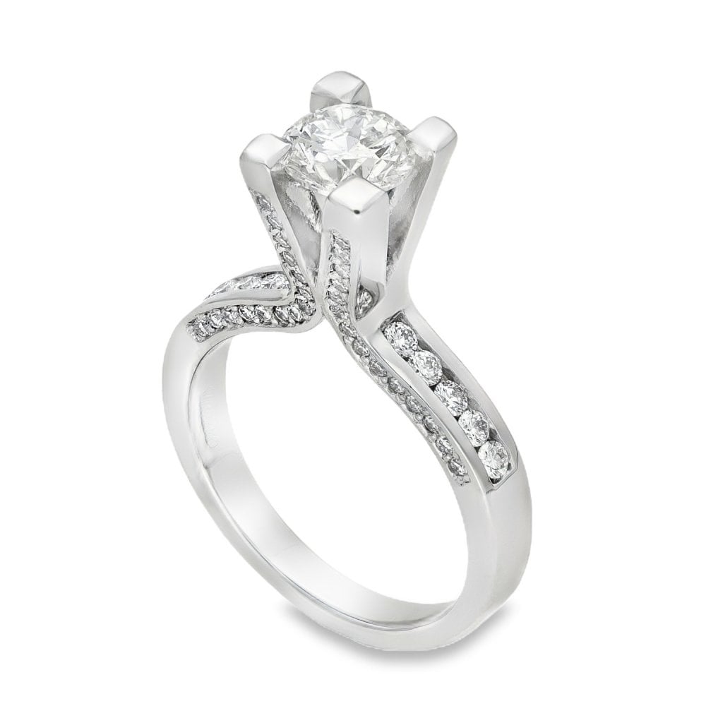 950 Platinum Certified Diamond Engagement Ring -Size L -1.58ct