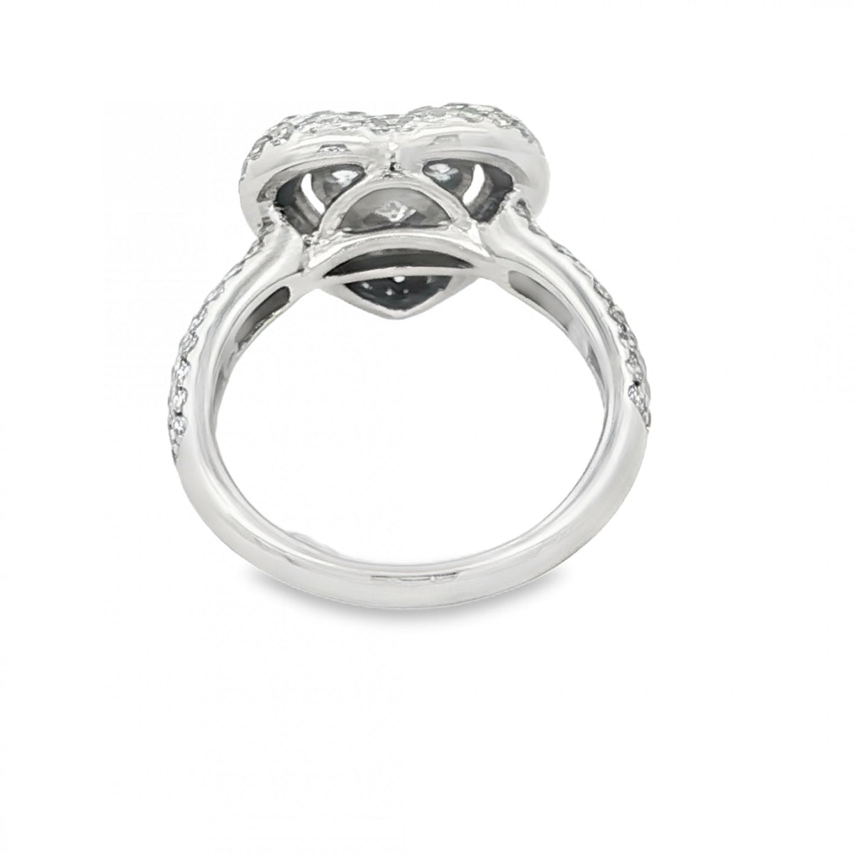 18ct White Gold Diamond Heart Cluster Ring - Size L - 1.50ct