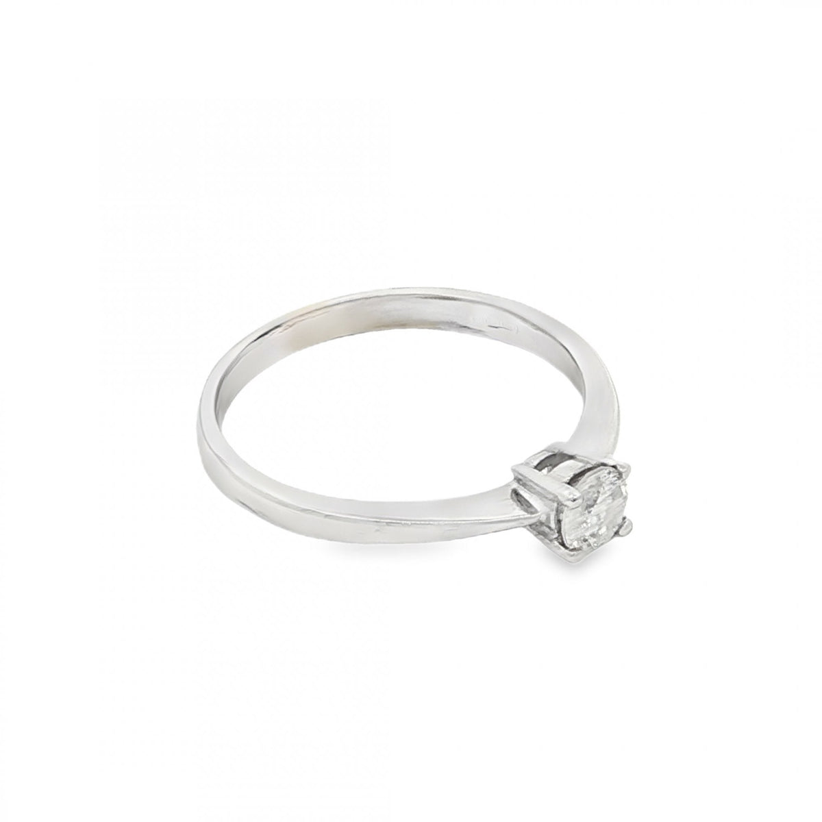 9ct White Gold Diamond Engagement Ring - Size M½ - 0.25ct