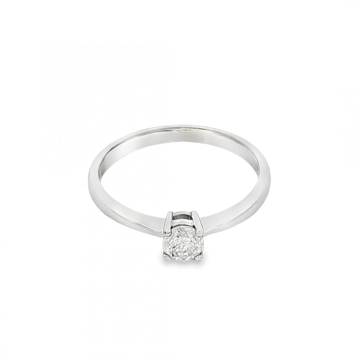 9ct White Gold Diamond Engagement Ring - Size M½ - 0.25ct