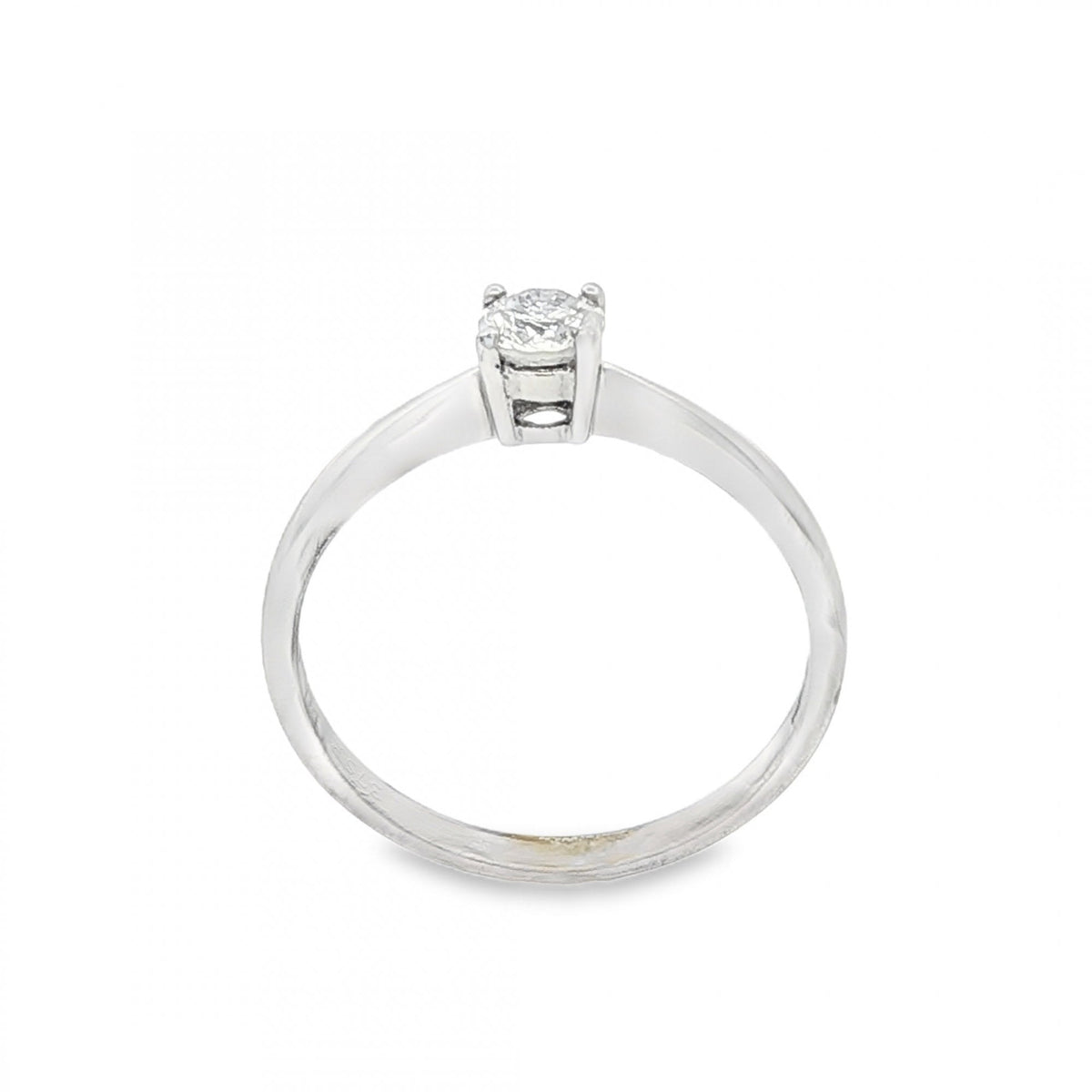 9ct White Gold Diamond Engagement Ring - Size M½ - 0.25ct