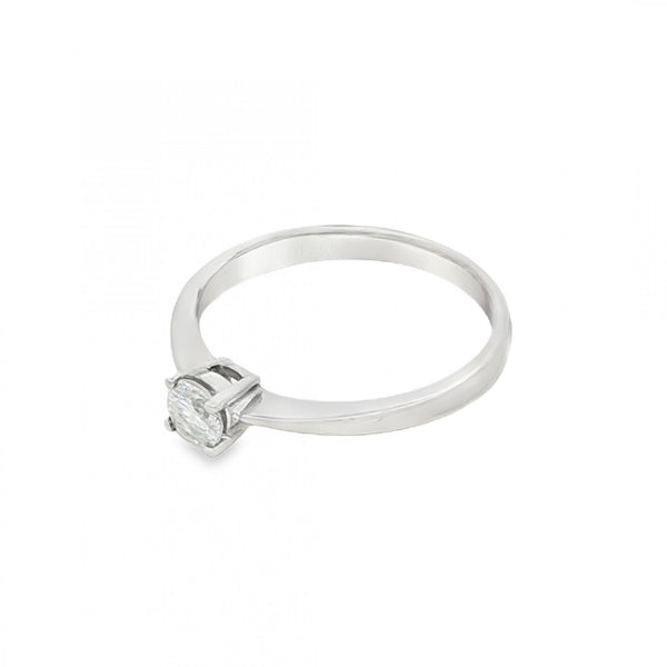 9ct White Gold Diamond Engagement Ring - Size M½ - 0.25ct