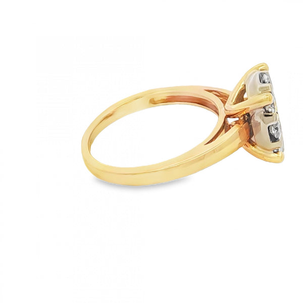 18ct Yellow Gold Diamond Cluster Ring - Size K½ - 1.00ct