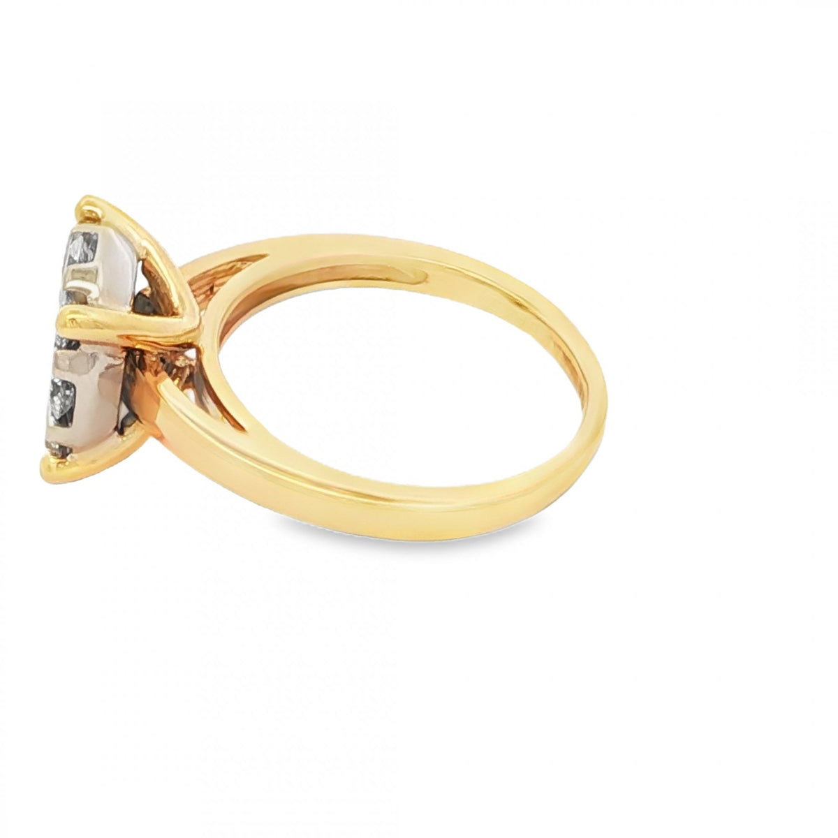 18ct Yellow Gold Diamond Cluster Ring - Size K½ - 1.00ct