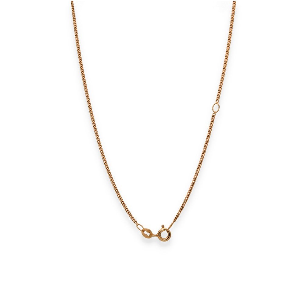 9ct Rose Gold Fine Curb Chain - 16/18" - 2.5g