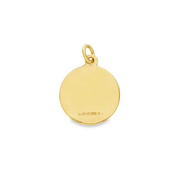 9ct Yellow Gold Round St. Christopher Pendant -13x16x1.5mm -1.5g