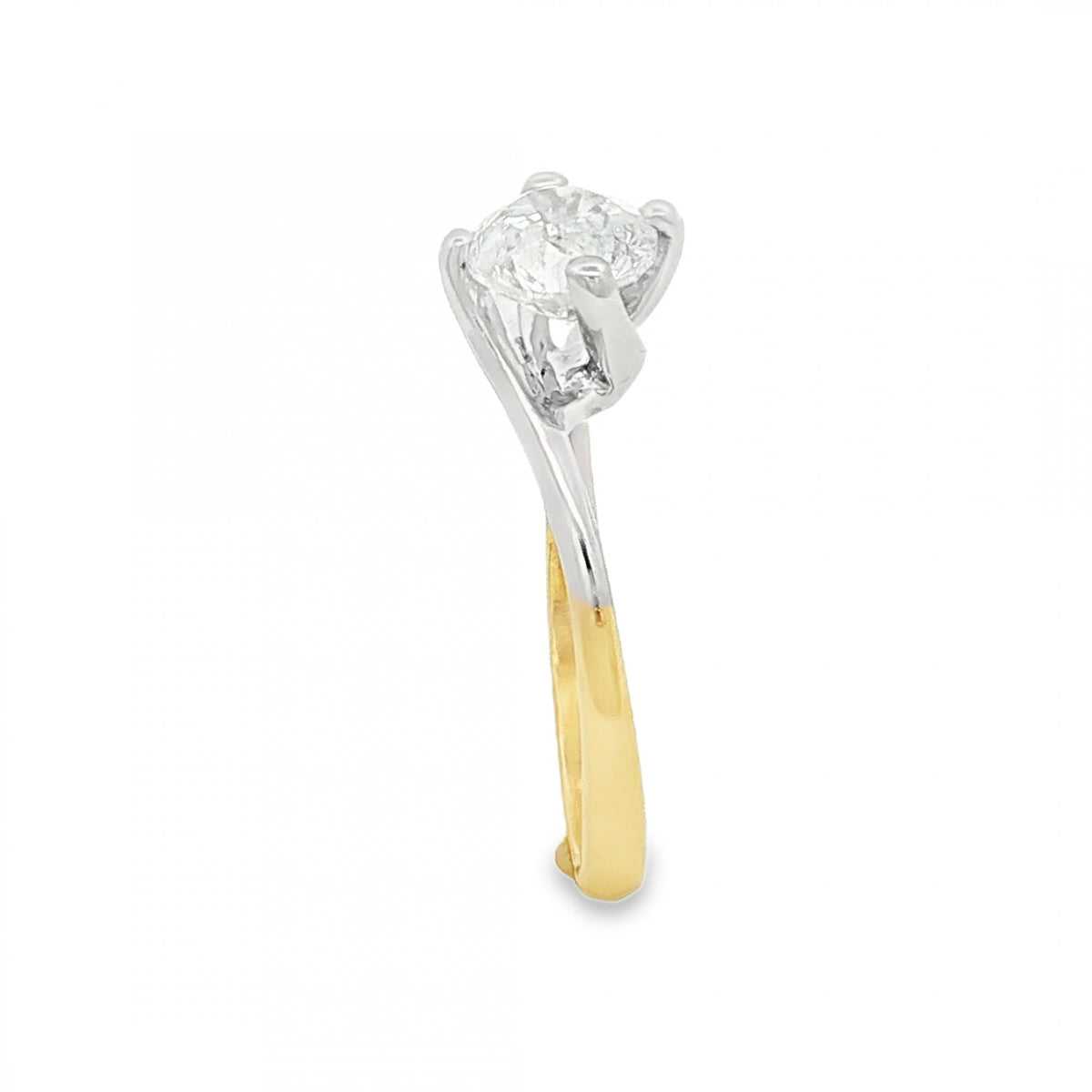 18ct Yellow & White Gold Diamond Twist Engagement Ring - 1.00ct