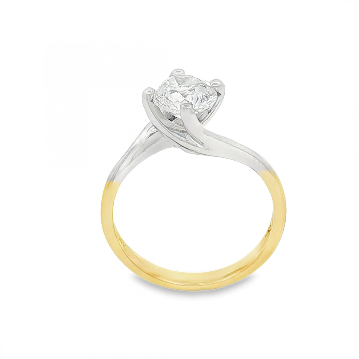 18ct Yellow & White Gold Diamond Twist Engagement Ring - 1.00ct