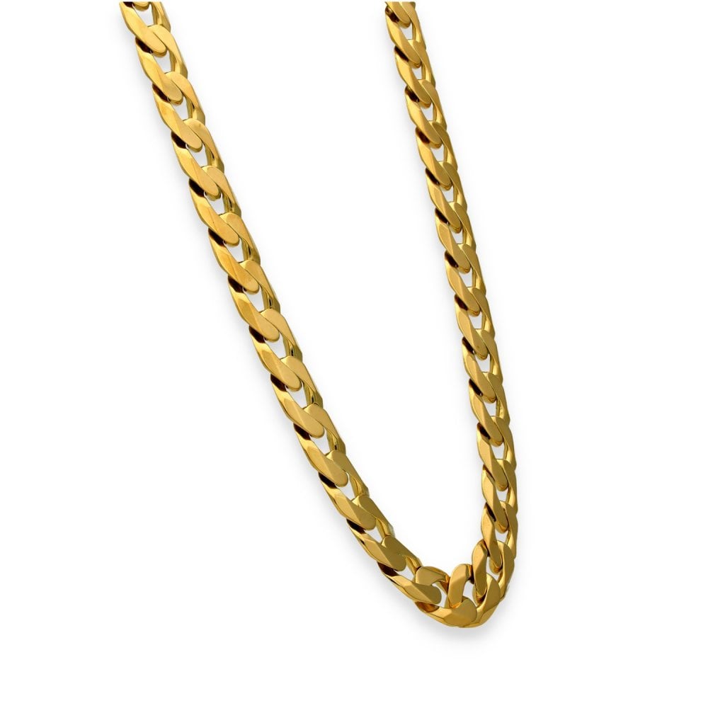 9ct Yellow Gold Heavy Flat Curb Chain - 23" - 92.3g
