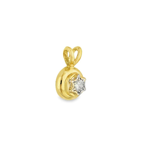 18ct Yellow Gold Diamond Solitaire Pendant - 0.10ct